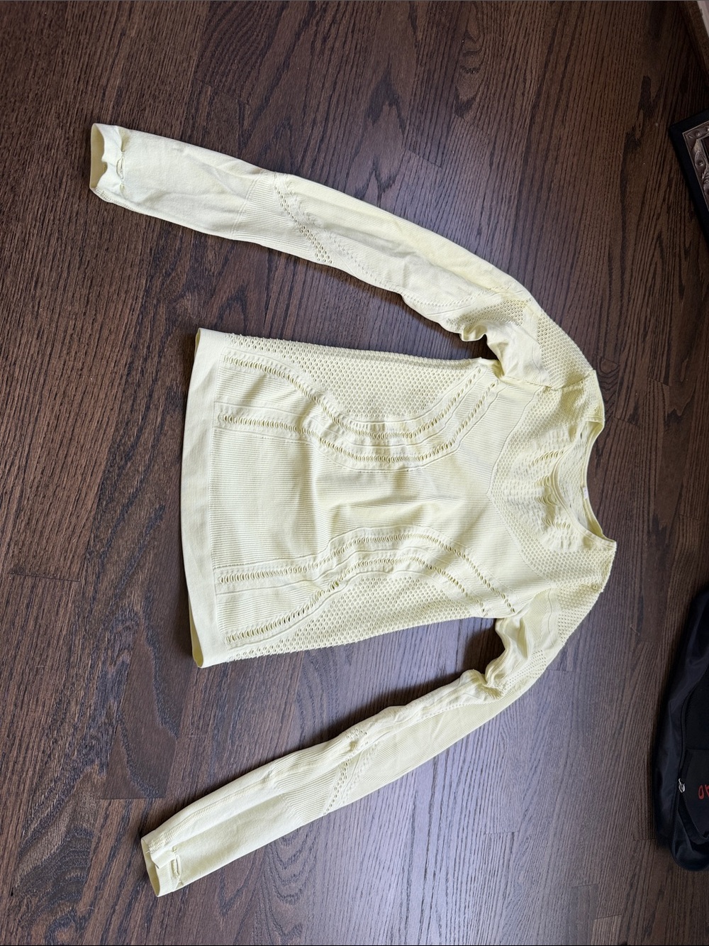 ALO Yoga Long Sleeve Knit Top in Pale Yellow